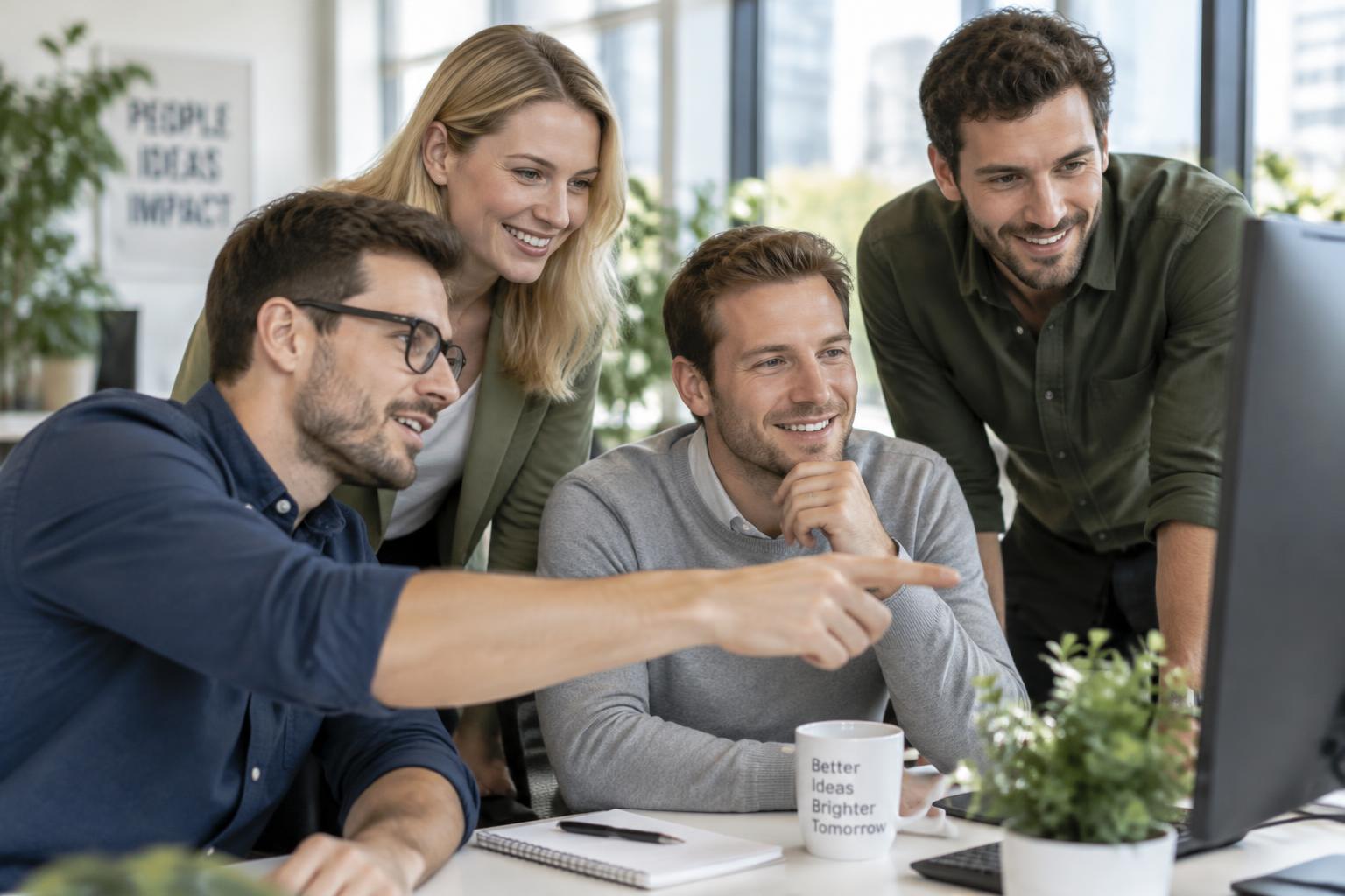 IT-Team arbeitet gemeinsam an einem Projekt